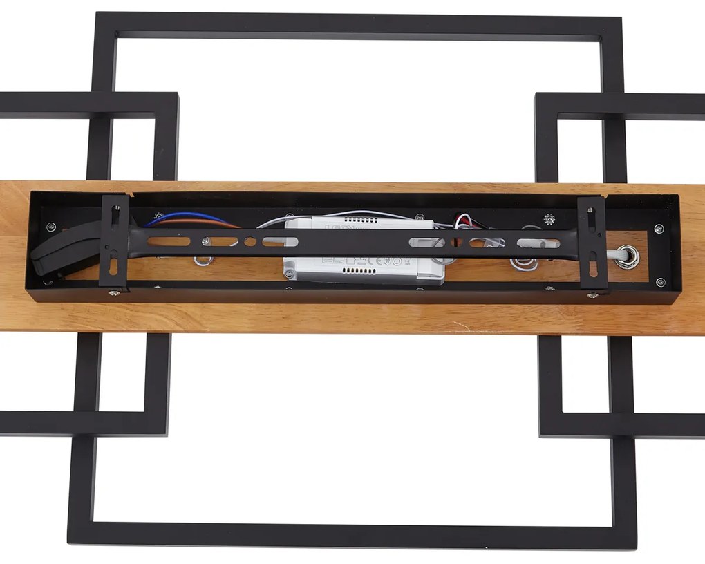 Design mennyezeti lámpa fekete négyzet alakú LED-del 3 lépésben dimmelhető 3-lámpás - Nimue