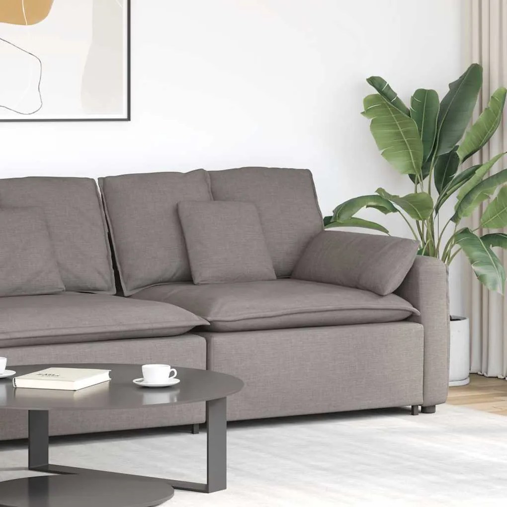 tópszínű moduláris kanapé karfás végmodul párnákkal 100 cm
