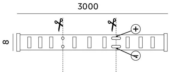 LUMOS LED 3m 25W 230V állítható fényerőjű LED szalag 3000K