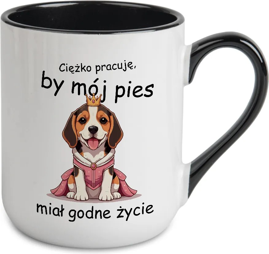 Caffe Bögre 300ml Belső Fekete Ajándék Karácsonyra Méltó Kutya Élet Minták