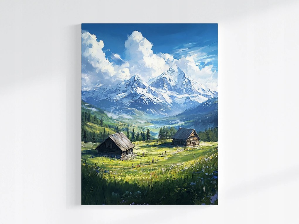 Poszter Lengyel Tátra Hegyek Tisztás Rét Csarnok Völgy 60x80