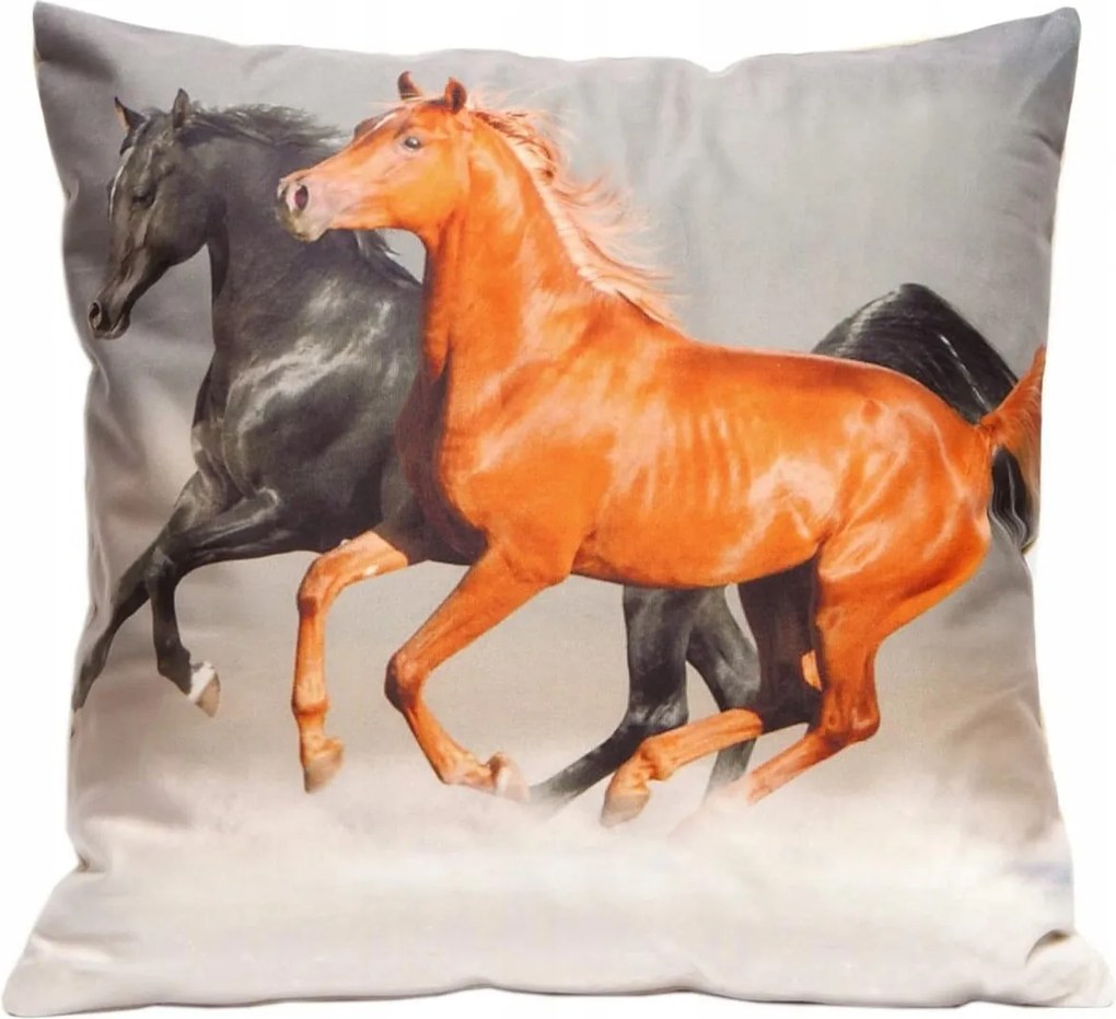 Velúr párnahuzat 40x40 cm Lovak Dekoratív párnahuzat