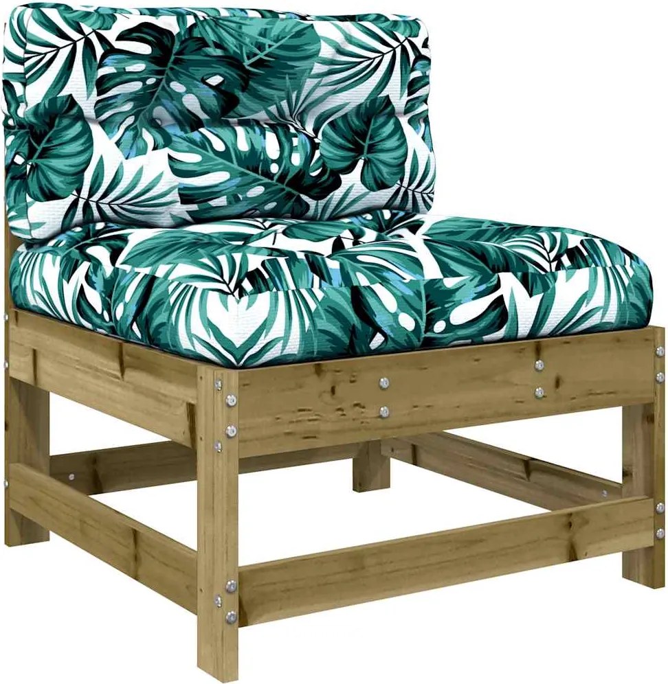 vidaXL impregnált fenyőfa középső kanapé párnákkal