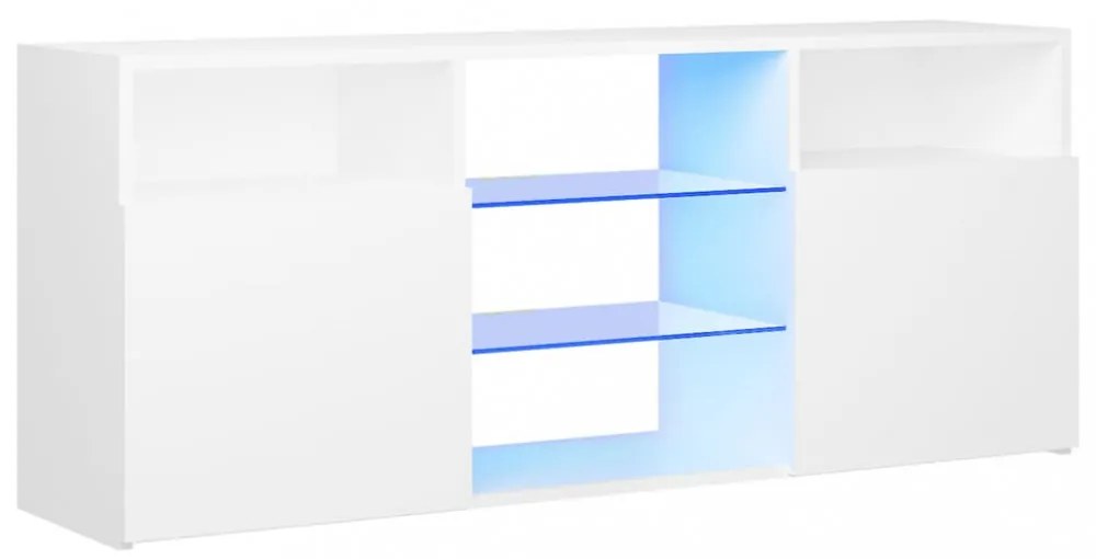 fehér TV-szekrény LED lámpákkal 120 x 30 x 50 cm