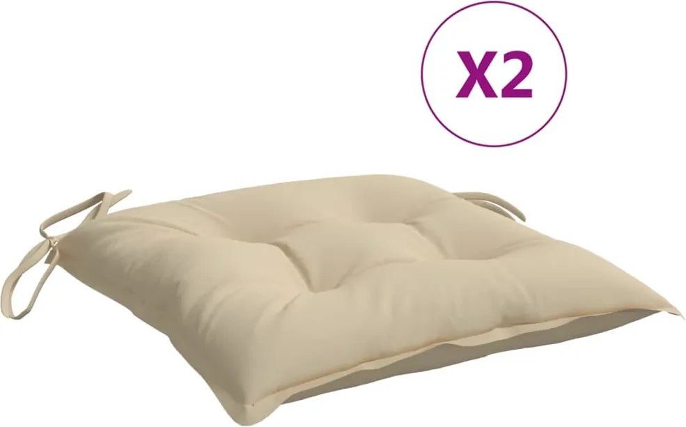 vidaXL 2 db bézs oxford szövet raklappárna 50 x 50 x 7 cm