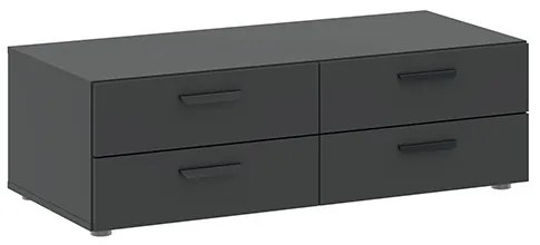 4 fiókos szekrény matt fekete színben. 35 cm. magas