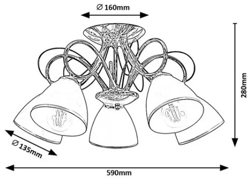 Brilagi - Felületre szerelt csillár FRED 5xE27/60W/230V átm. 59 cm fényes króm