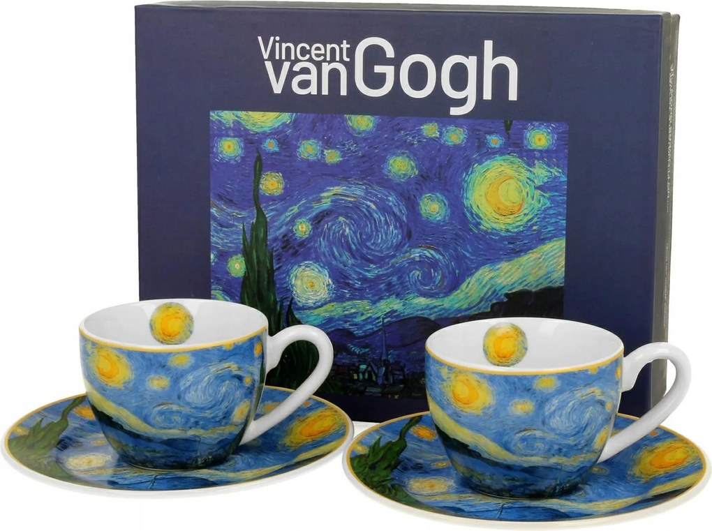 2 db-os Espresso kávéscsésze szett Van Gogh Starry Night 2x 90 ml Ajándék
