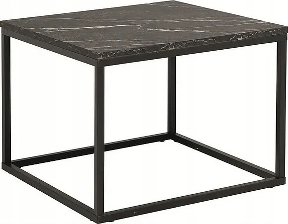 Dohányzóasztal pad Rossi B fekete márvány/fekete 60x60cm Sig