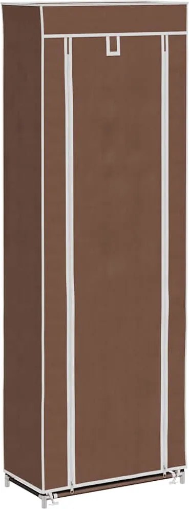 vidaXL Szövet Cipősszekrény fedeles 57 x 29 x 162 cm Barna