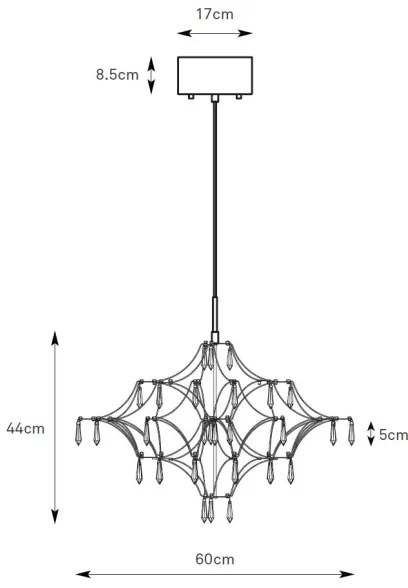 Markslöjd 108869 - LED Dimmelhető kristálycsillár zsinóron EFESOS LED/14W/230V átm. 60 cm