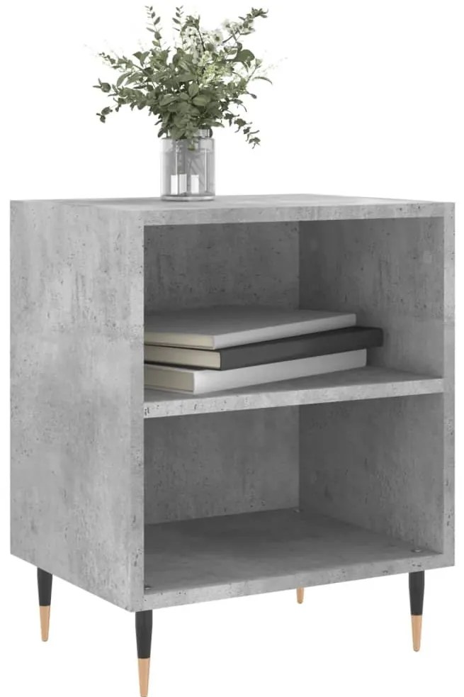 2 db betonszürke szerelt fa éjjeliszekrény 40x30x50 cm