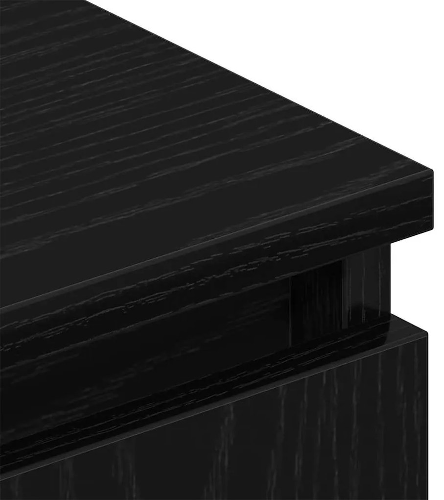 fekete tölgy színű szerelt fa TV-szekrény 102x30x36 cm