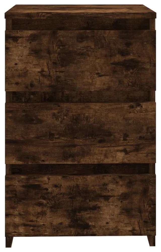 2 db füstös tölgy színű szerelt fa éjjeliszekrény 40x35x62,5 cm
