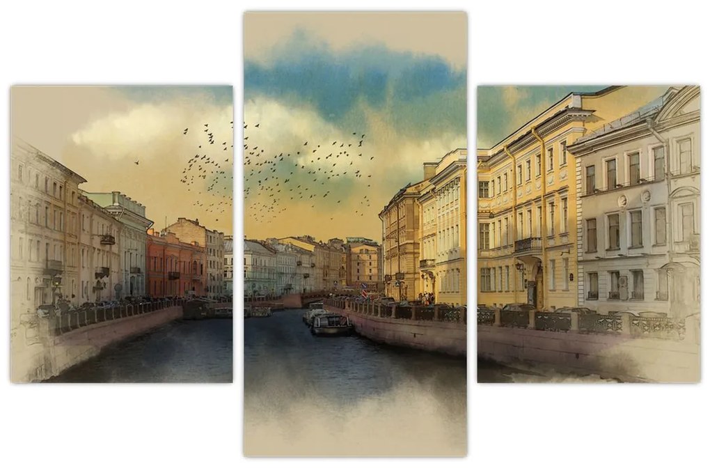 Kép - Moyka, folyó, St. Petersburg, Oroszország (90x60 cm)