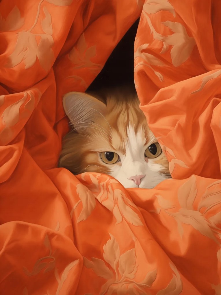 Poszter 60x80cm Rejtett macska