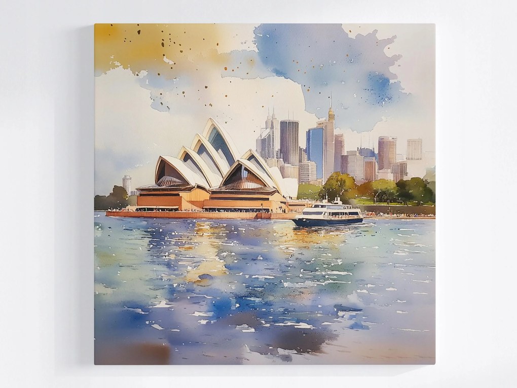 Canvas Város Sydney Ausztrália Opera Panoráma Kilátás 80x80