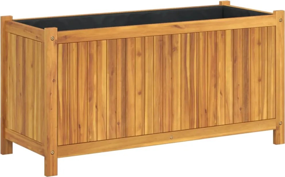 vidaXL tömör akácfa kerti virágtartó béléssel 99,5x38x50 cm
