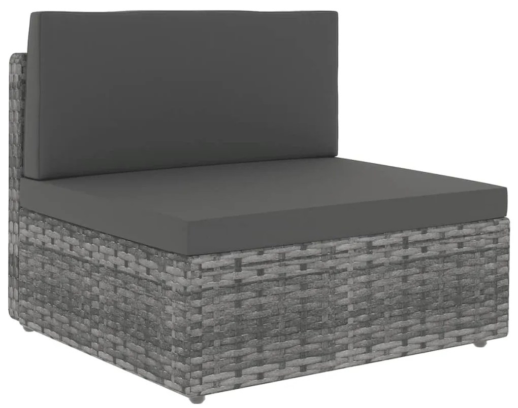 vidaXL 9 részes szürke polyrattan kerti ülőgarnitúra párnákkal