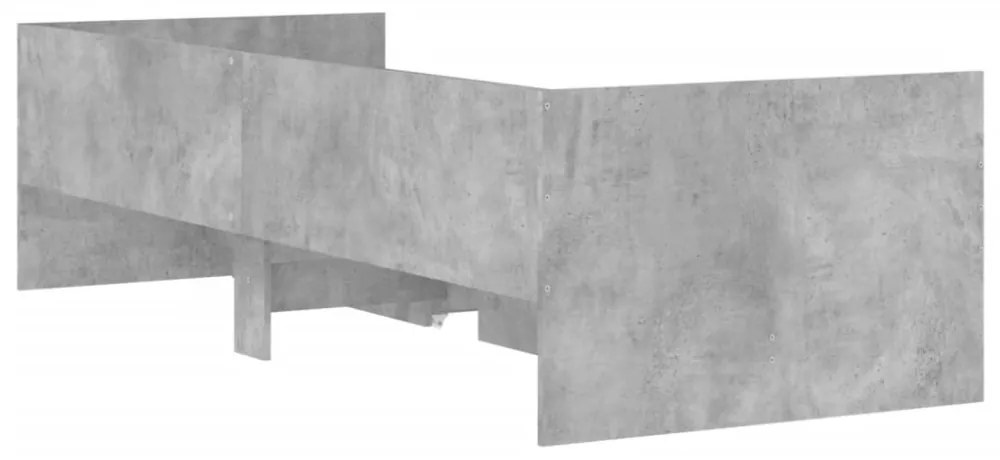 betonszürke ágykeret fiókokkal 90x190 cm