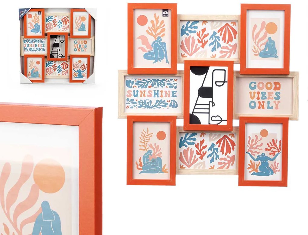 Képkeret Multirama kollázs 8x 10x15 cm Fa Keret Fotókeret