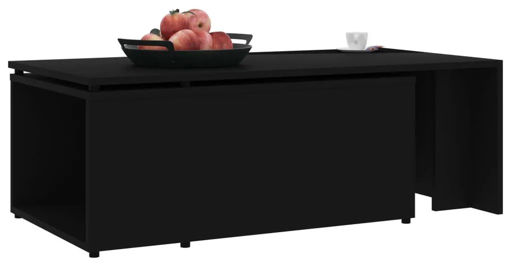 Fekete szerelt fa dohányzóasztal 150 x 50 x 35 cm