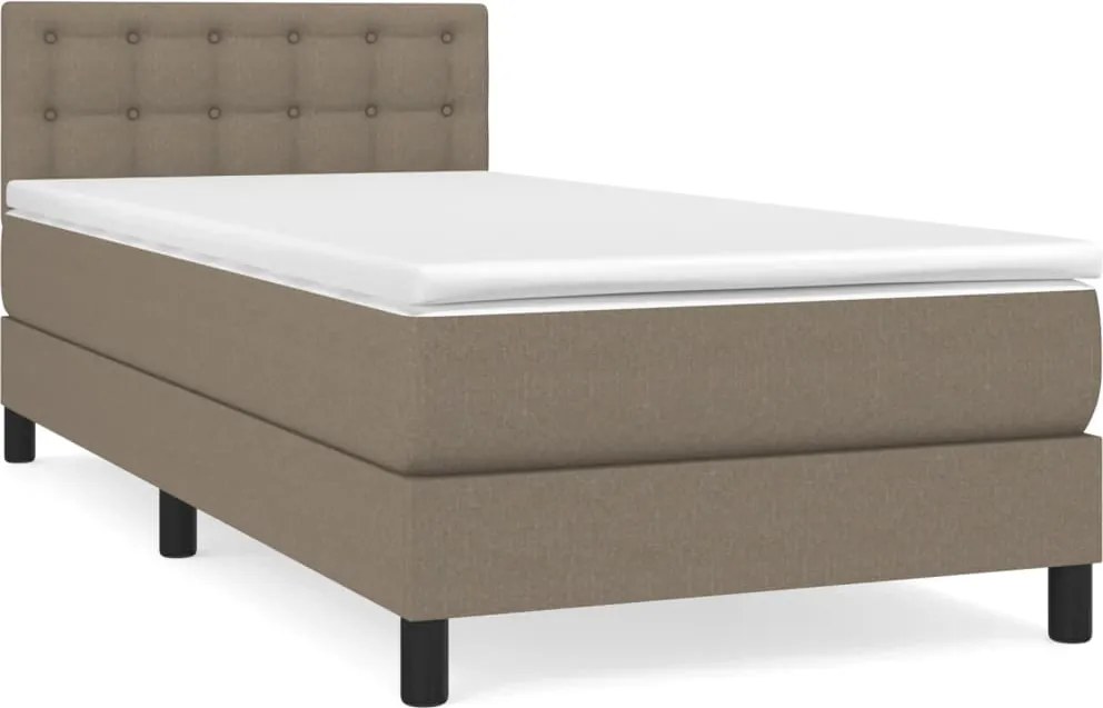 vidaXL tópszínű szövet rugós ágy matraccal 80 x 200 cm