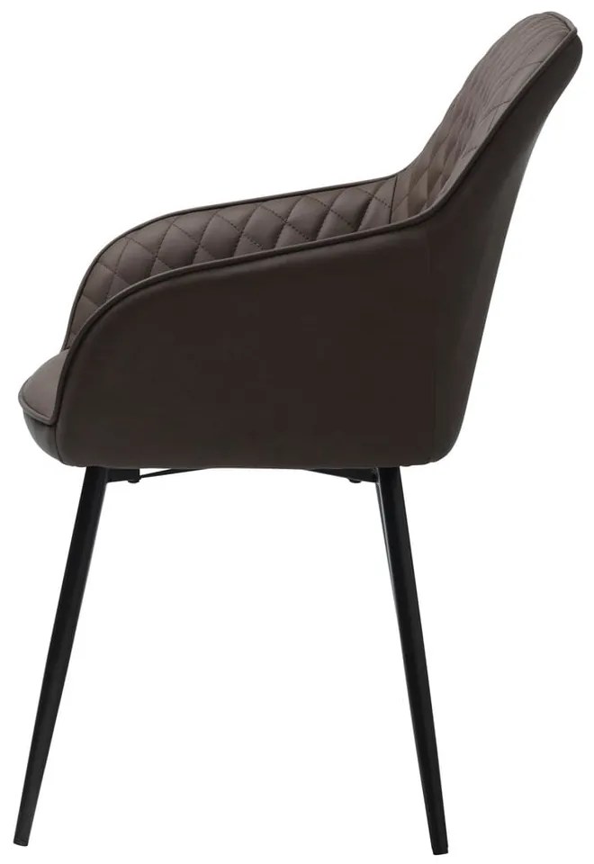 Barna kárpitozott karfás étkezőfotel Milton – Unique Furniture