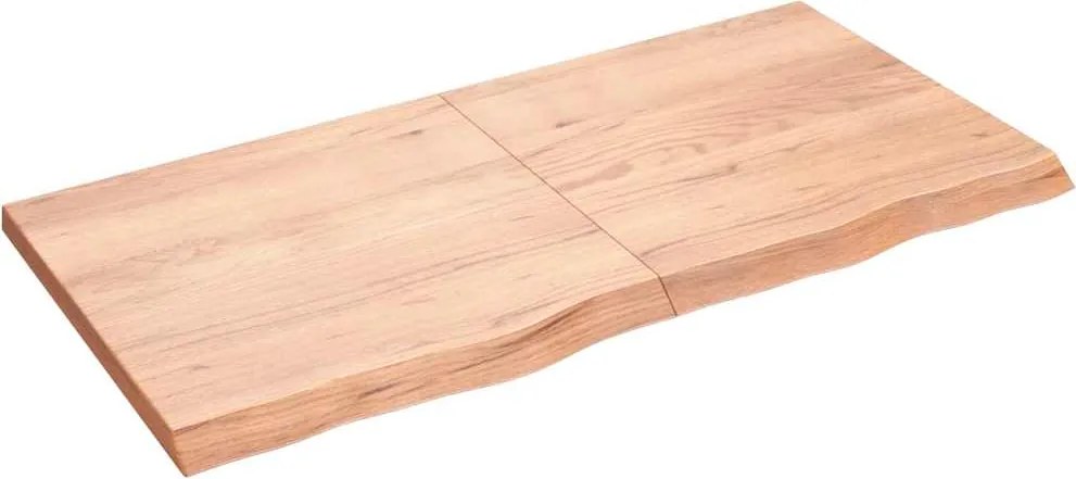 vidaXL világosbarna kezelt tömör tölgyfa asztallap 120x60x(2-4) cm