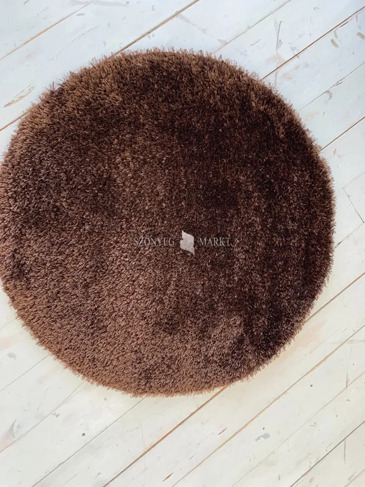 Puffy shaggy kerek szőnyeg Barna (BROWN) 100x100