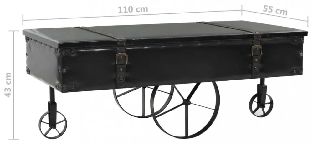 MDF és fenyő dohányzóasztal 110 x 55 x 43 cm