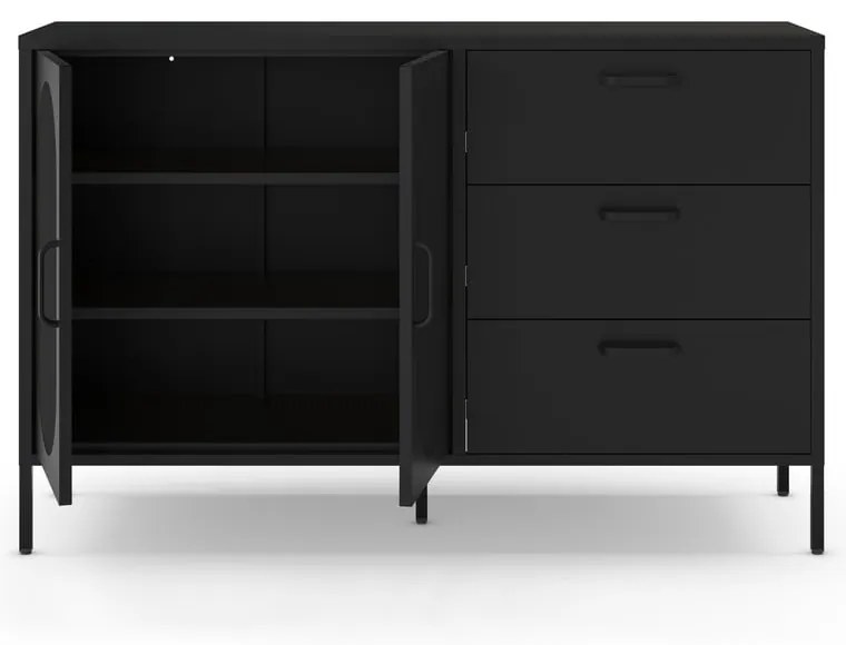 Fekete komód 140x90 cm Diora – Marckeric