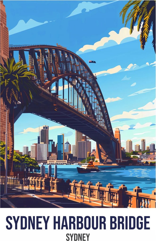 Poszter 39,5x55 cm Sydney Harbour Bridge