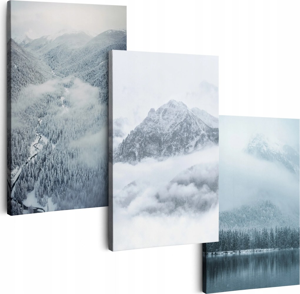 Vászonkép 180 cm **többféle minta* Nappali Képek Triptichon Tél Hó