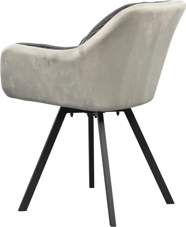 Forgó étkezőszék, szürke Velvet szövet, FLER