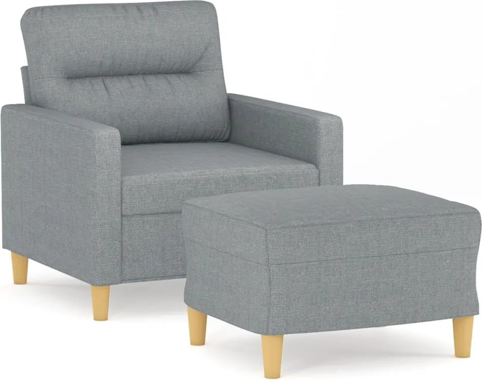 vidaXL világosszürke szövet kanapéfotel lábtartóval 60 cm