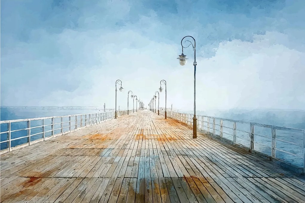 Fotótapéta Flizelina Tájkép Tenger Móló Híd Séta Nyaralás 416x290 ragasztó