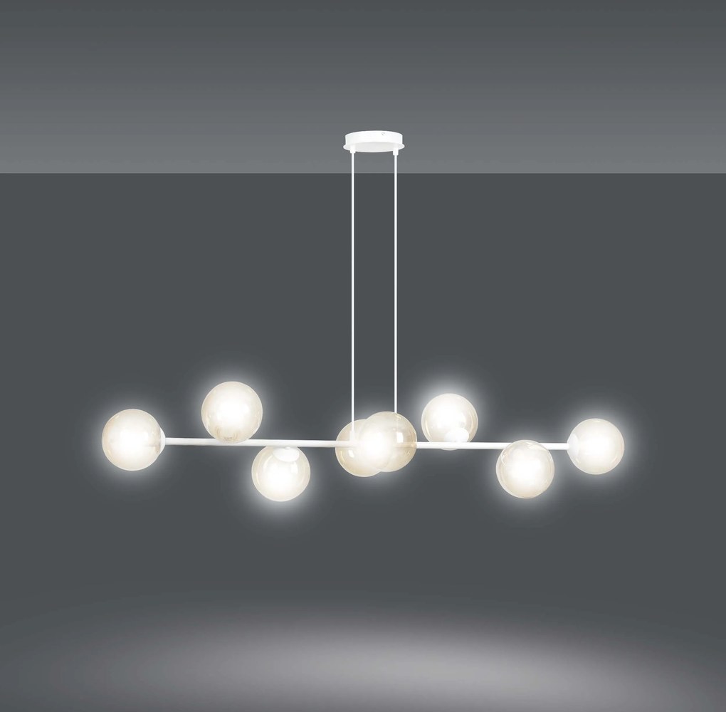 Emibig modern függeszték rossi fehér borostyán emi879/8