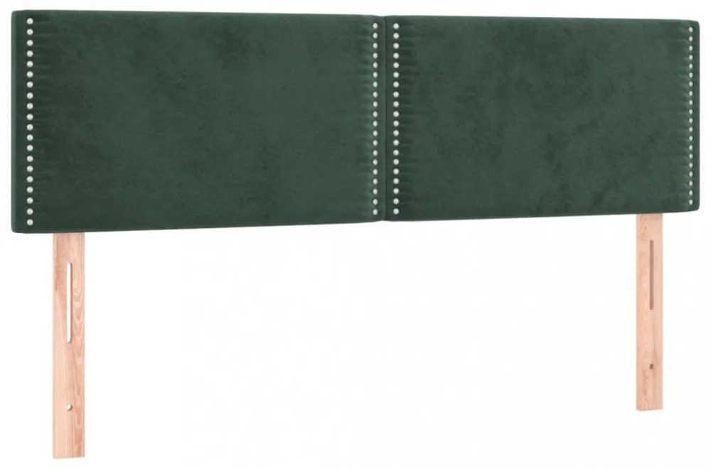 2 db sötétzöld bársony fejtámla 72 x 5 x 78/88 cm