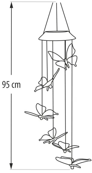 LED RGB napelemes lámpa 6xLED/1,2V 300 mAh IP44 pillangó