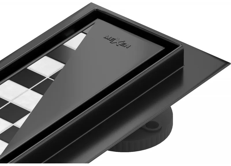 Mexen Flat M13 vonalmenti lefolyó 2 az 1-ben 50 cm, fekete - 1710050-15