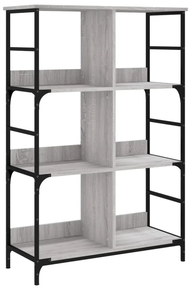 szürke sonoma színű szerelt fa könyvespolc 78,5 x 33 x 117,5 cm