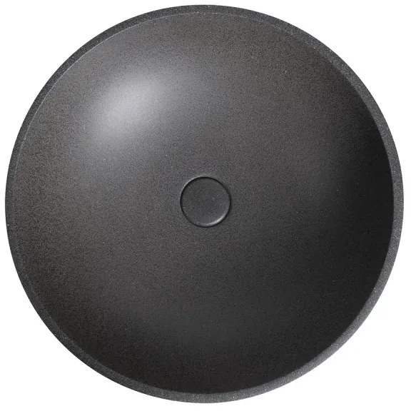 Sapho - TURF ráültethető mosdó, átmérő 44 cm, beton/fekete gránit