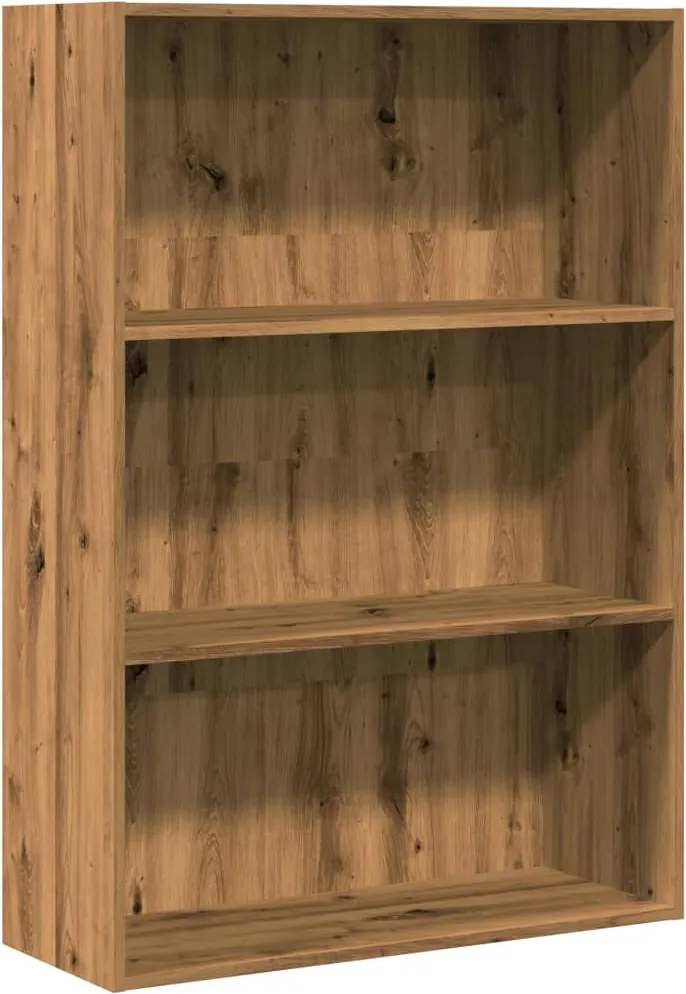 vidaXL kézműves tölgy színű szerelt fa könyvespolc 80 x 30 x 114 cm