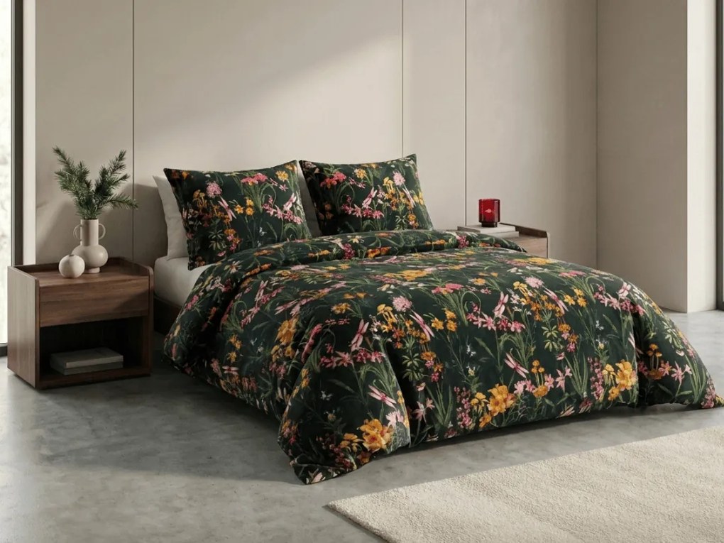 Mikroplüss ágyneműhuzat MYSTIC GARDEN sötétzöld Ágyneműhuzat mérete: 70 x 90 cm | 140 x 200 cm
