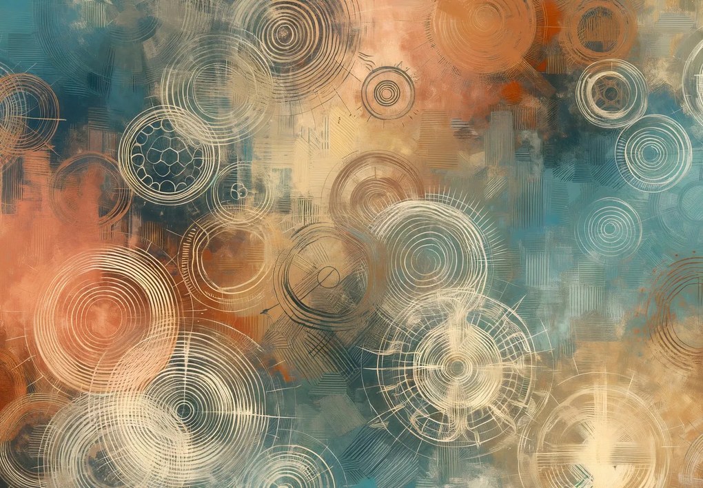 Fotótapéta - Körök természetes színekben (147x102 cm)