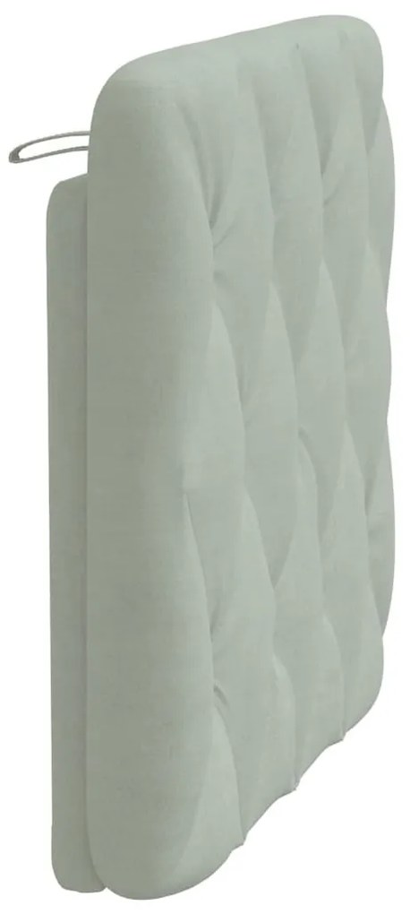 világosszürke bársony fejtámla párna 90 cm