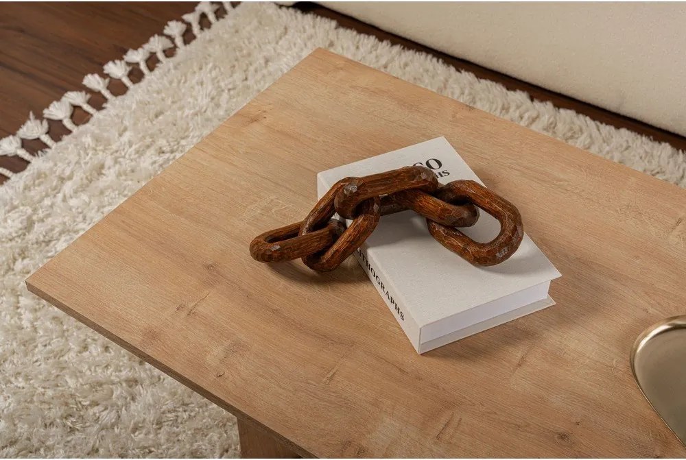 Natúr színű dohányzóasztal tölgyfa dekorral 60x119 cm Sabin – Kalune Design