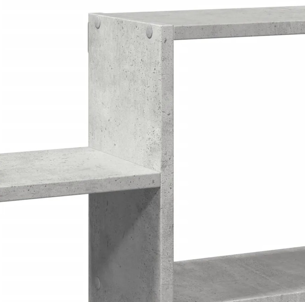 betonszürke szerelt fa fali polc 96 x 18 x 60 cm