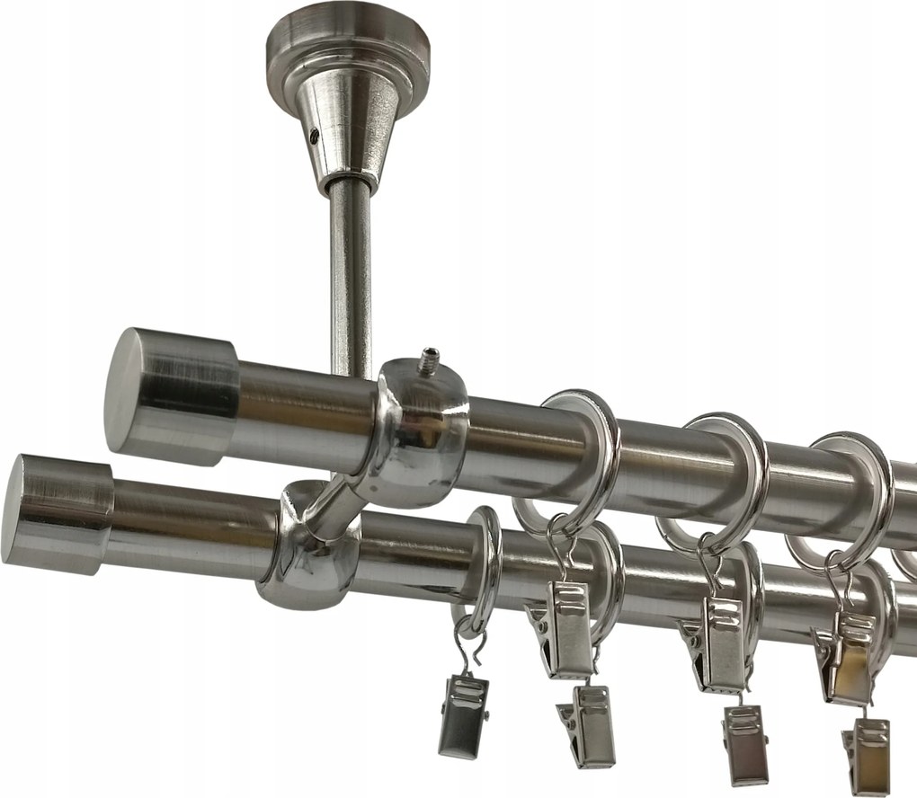 Mennyezeti Függönykarnis Nikkel 19+19mm Luna 140cm